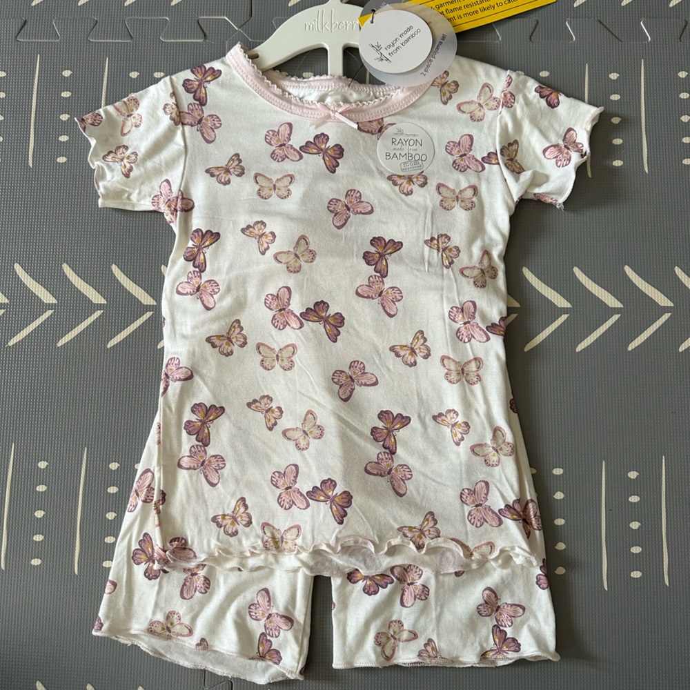 Milkberry Bamboo Two Piece Butterfly Pajama Set